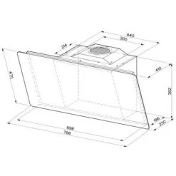 ROBLIN Hotte Décorative Inclinée Aspirante Inox Verre Largeur 80cm Débit D'air 730m3/h - Blanc -Roblin Soldes 19587411 4