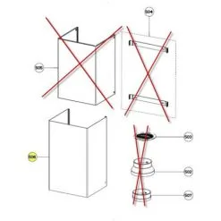 HOTTE CONDUIT BAS NOIR GLISS REP 506 POUR HOTTE ROBLIN - 133.0255.017